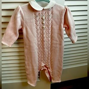 Dani Pink knit Romper 6 months